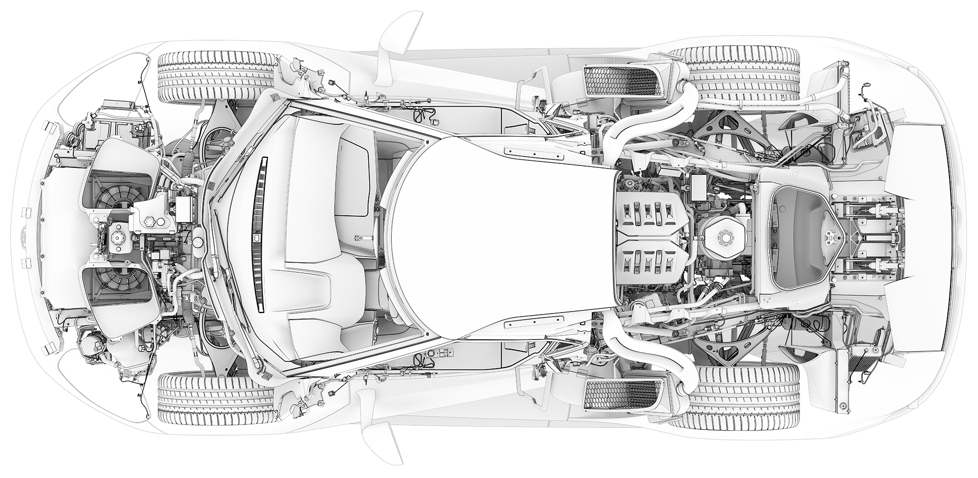 Top down view of vehicle diagram