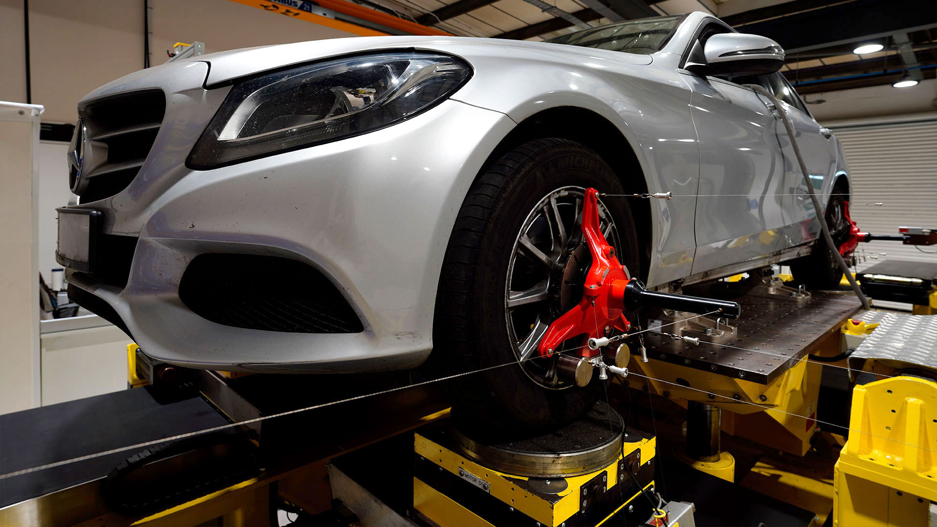 Multimatic’s Kinematics & Compliance (K&C) rig tests desired loads and displacements for suspension geometry and stiffness characteristics.